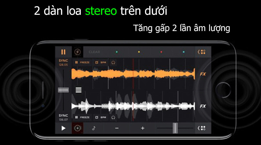 Âm thanh sống động cùng loa stereo Âm thanh sống động cùng loa stereo