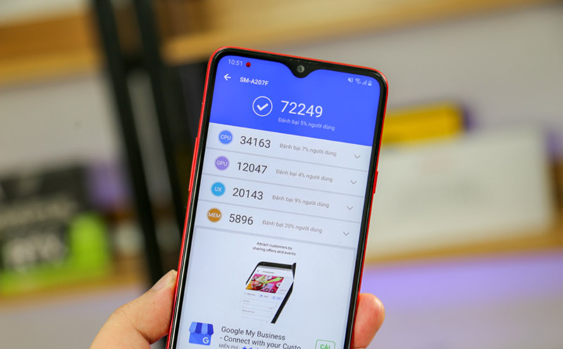 Điện thoại Samsung Galaxy A20s 64GB | Điểm hiệu năng Antutu Benchmark