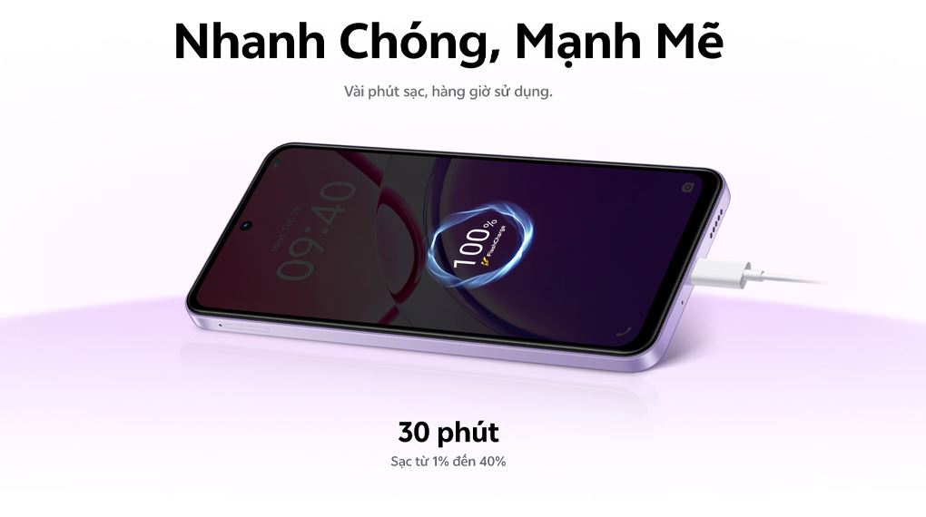 Công nghệ sạc siêu tốc 44W giúp rút ngắn thời gian nạp lại, mang lại giải pháp sạc nhanh chóng trên chiếc vivo Y21d 6GB/128GB Công nghệ sạc siêu tốc 44W giúp rút ngắn thời gian nạp lại, mang lại giải pháp sạc nhanh chóng trên chiếc vivo Y21d 6GB/128GB