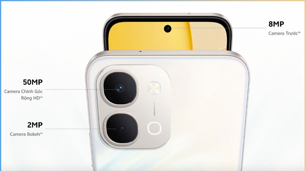 vivo Y31d có camera chính 50 MP giúp ghi lại hình ảnh rõ nét và màu sắc ổn định cho các nhu cầu chụp ảnh hằng ngày của bạn